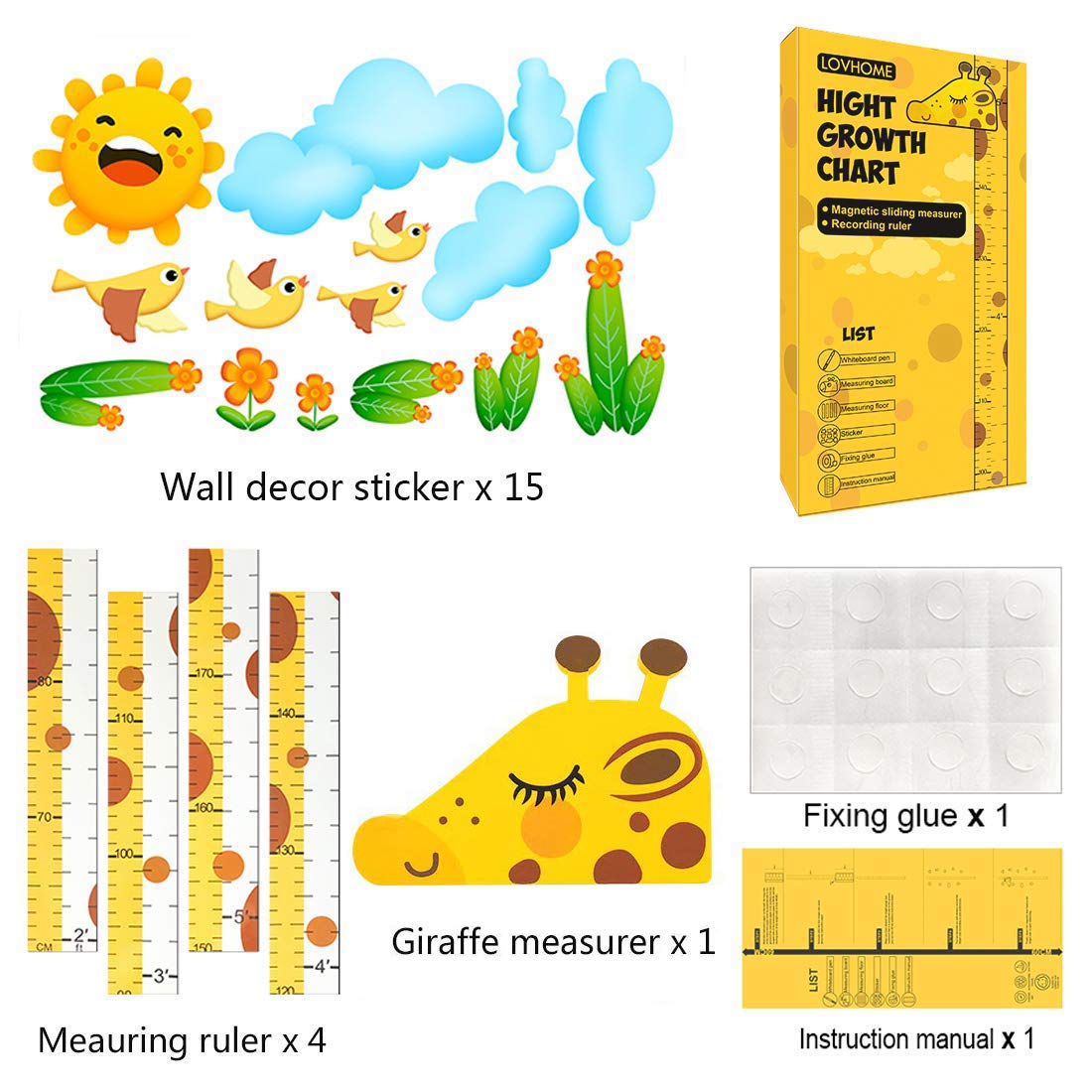 HeightMate™ - Magnetic Giraffe Height Chart 