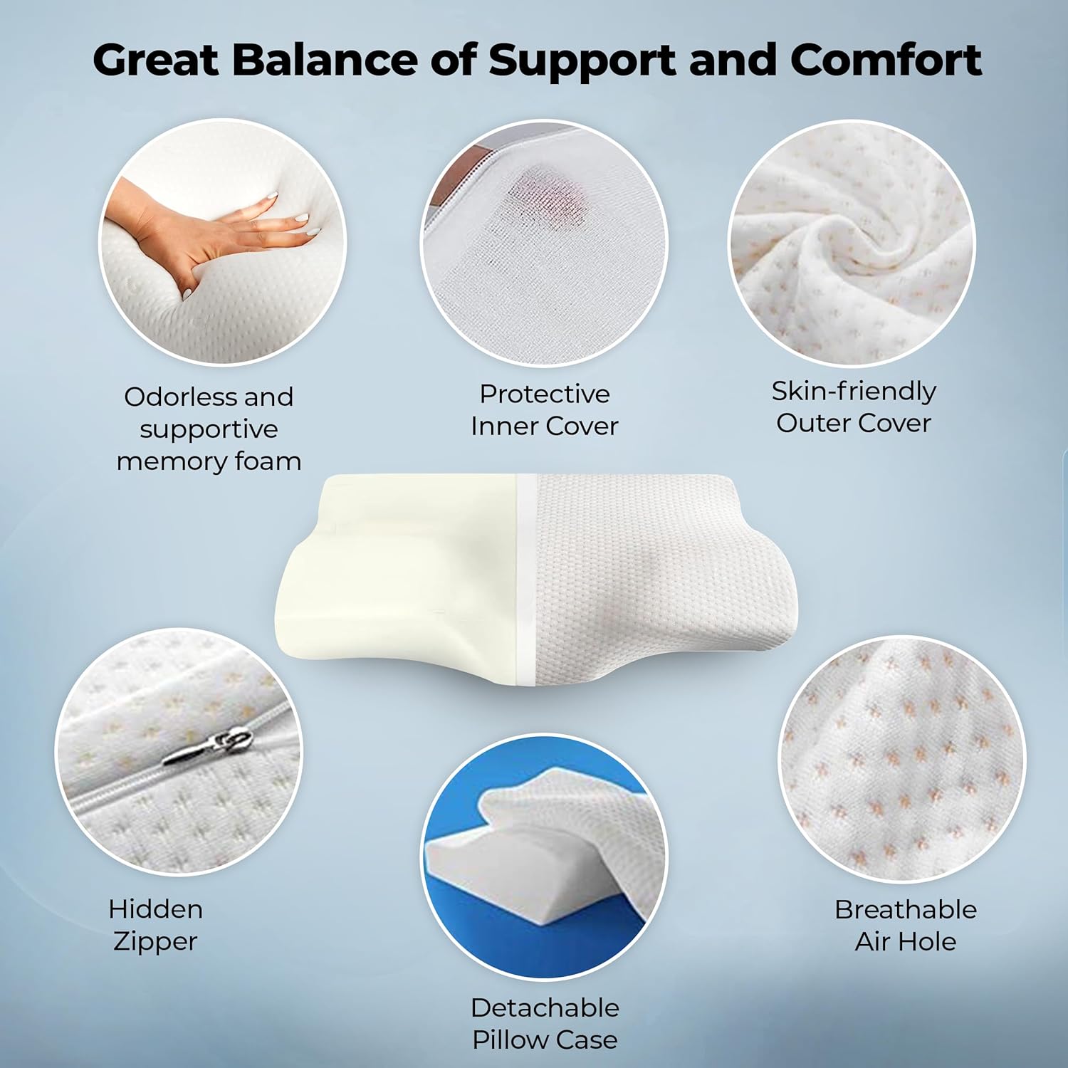 OrthoComfort™ - Memory Foam Bed Pillow