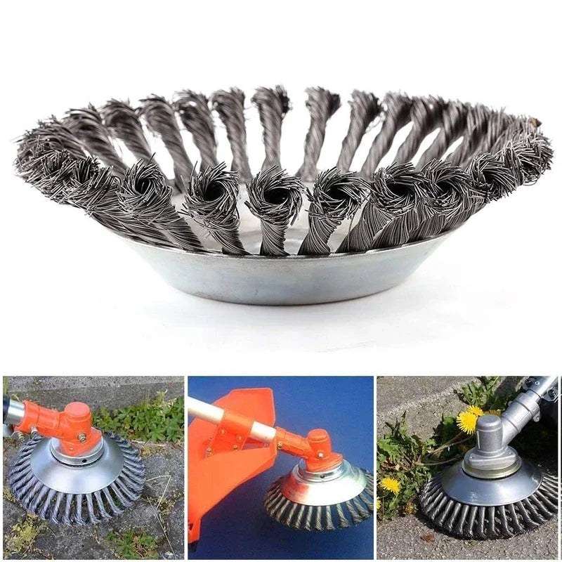 SpinScrub™ - Steel wire wheel weed brush