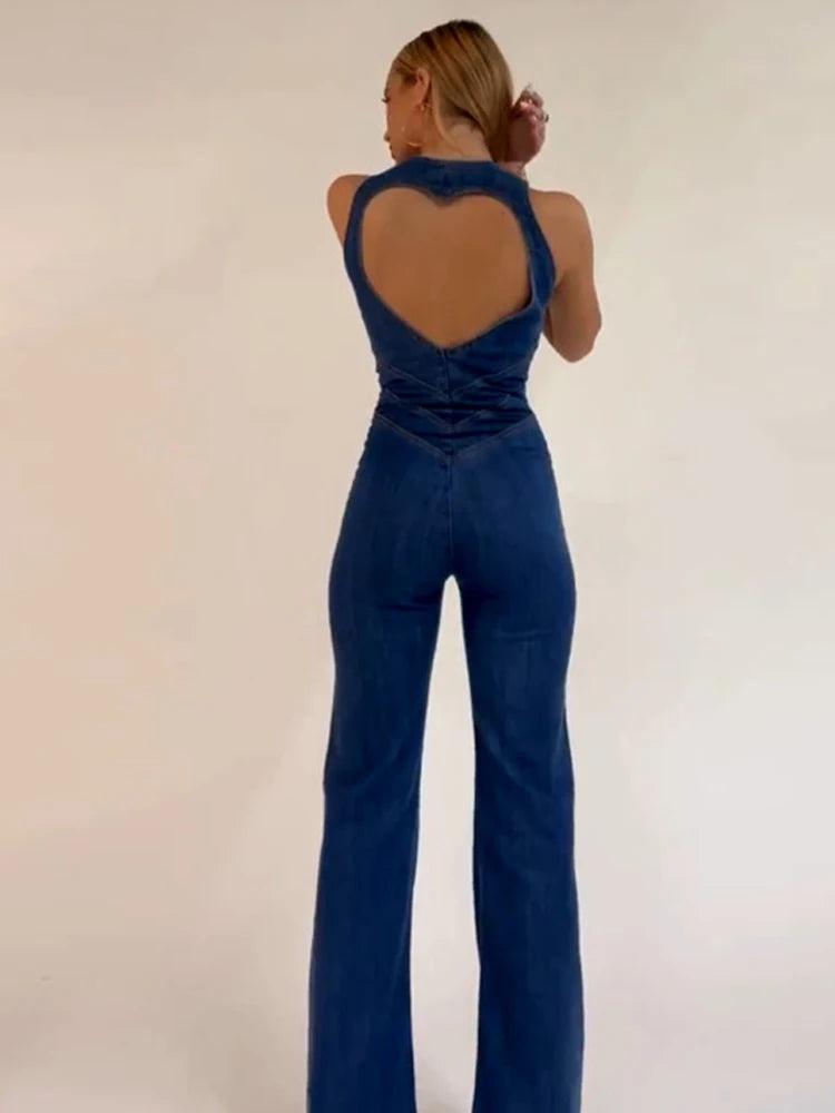 Diana™ - Hart Open Rug Denim Jumpsuit