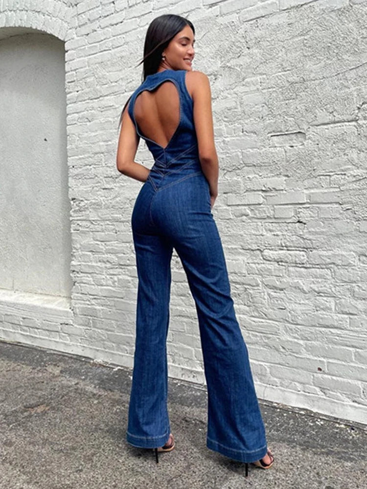 Diana™ - Hart Open Rug Denim Jumpsuit