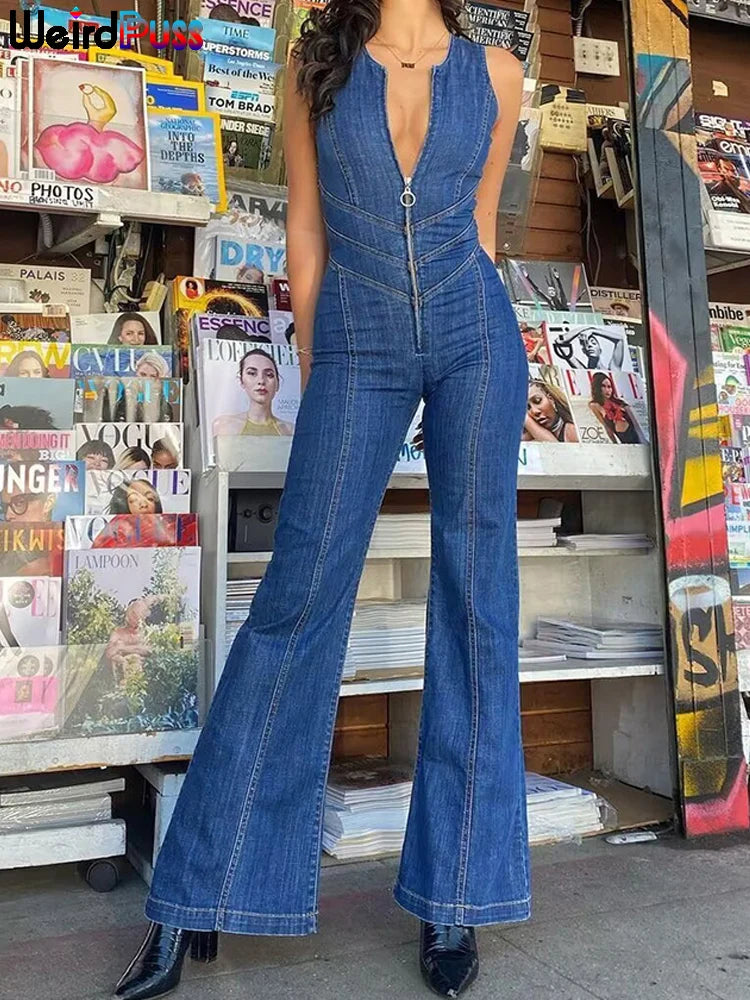 Diana™ - Hart Open Rug Denim Jumpsuit