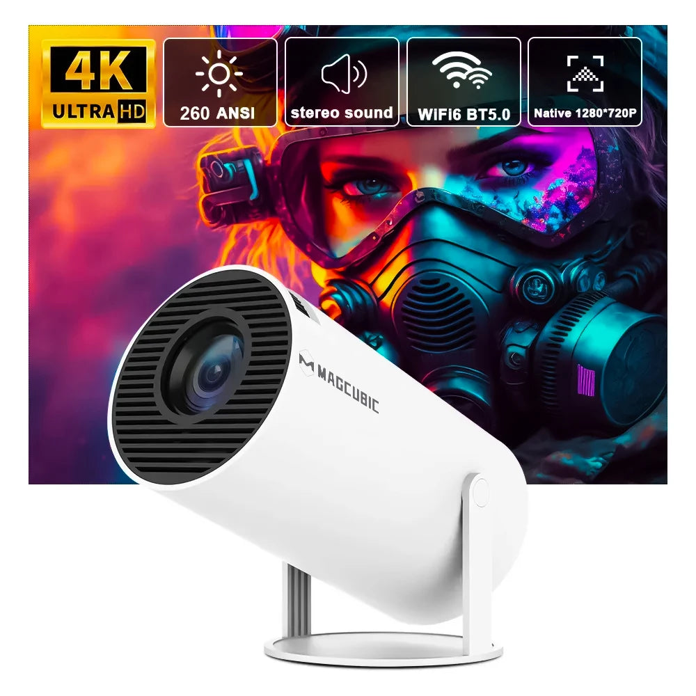 Magcubic™ 4K Projector - Meeslepende Helderheid: Android 11 met Dual WiFi 6 voor Naadloos Streamen