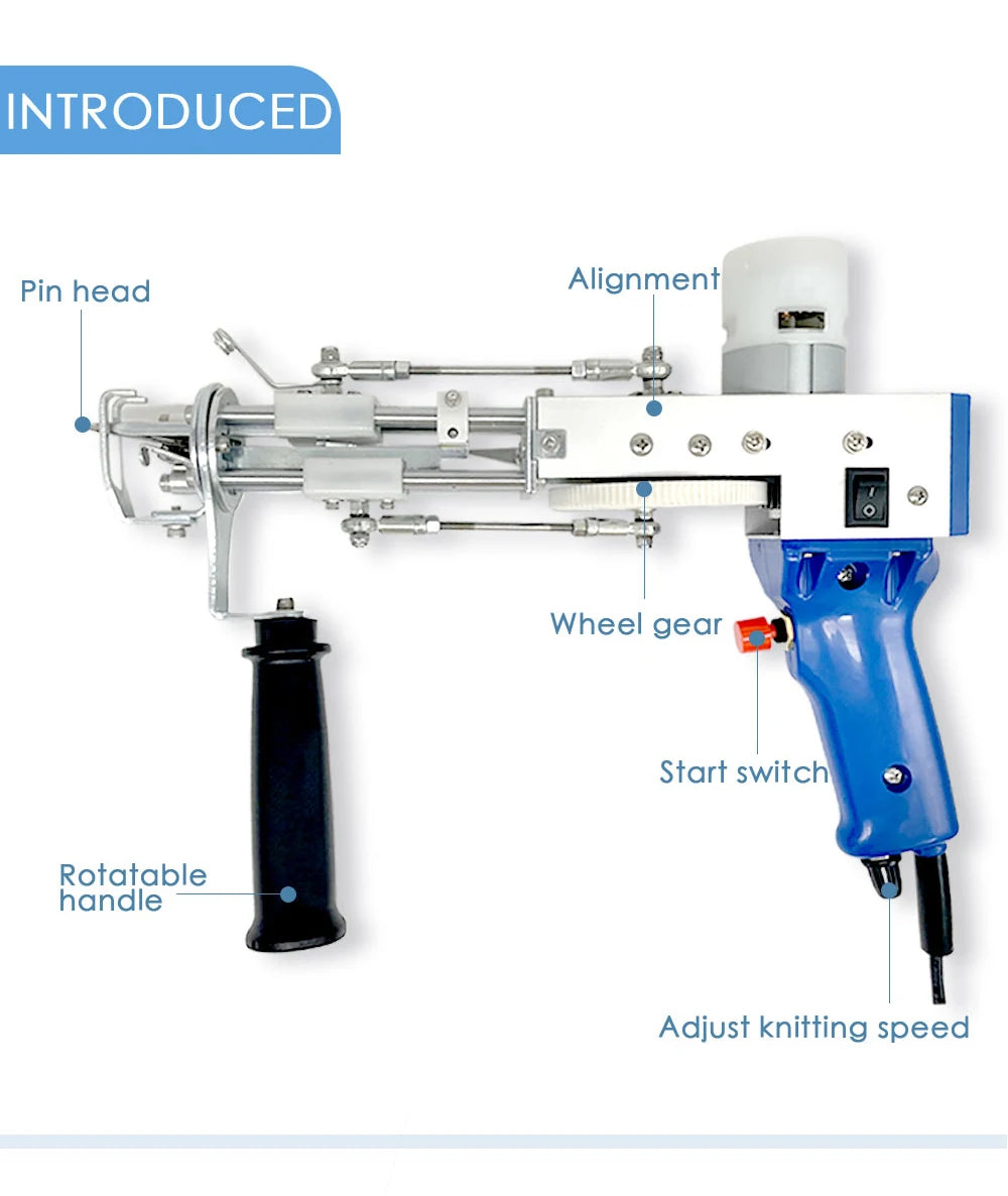 CraftMaster™ Tufting Gun - Create with Precision: Dual Function Electric Carpet Tool!