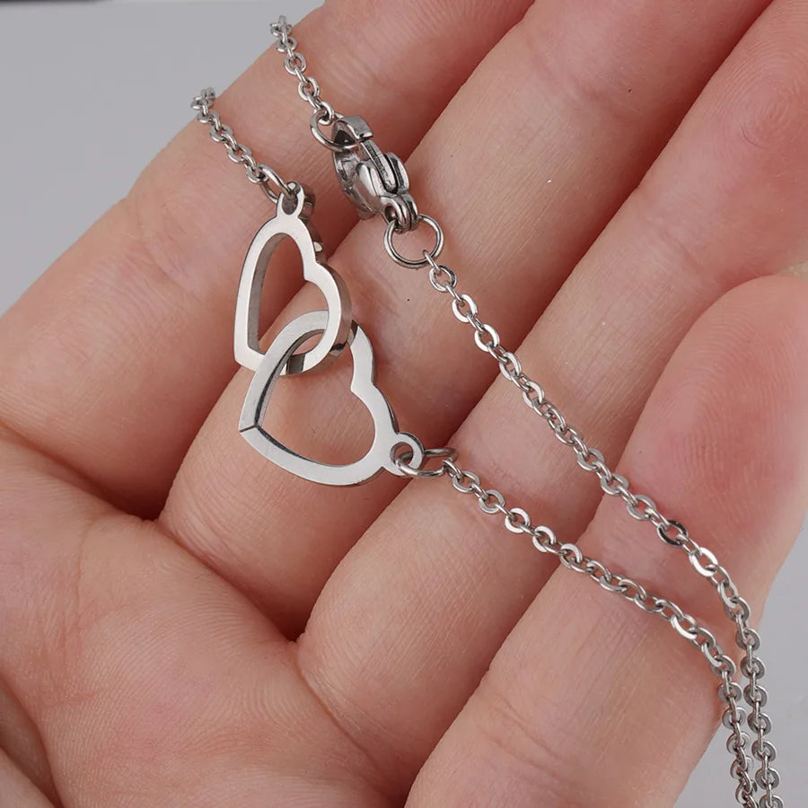 DoubleBeat™ - Custom Double Heart Steel Necklace