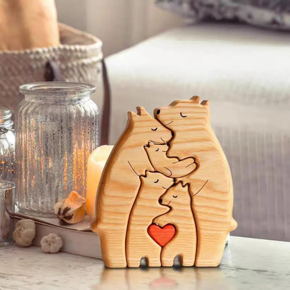 Bear Hug Family™ - Your Personalized Wood Carving