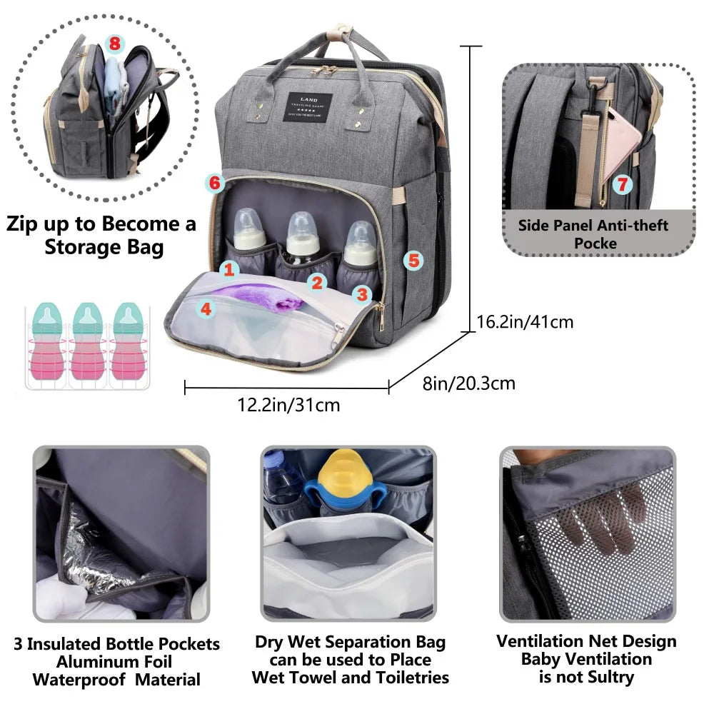 CribCare™ - Mom Bag with Foldable Crib