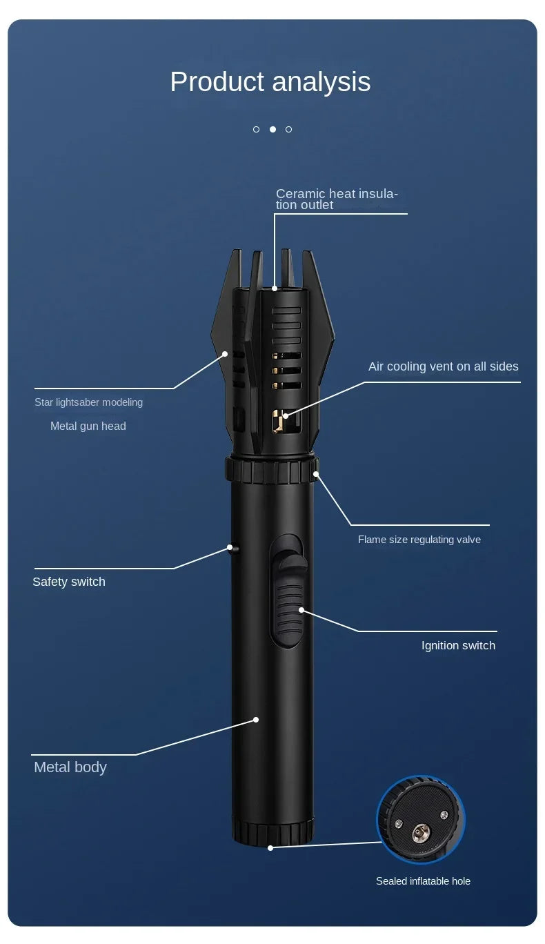 GalaxyFlame™ Lightsaber Lighter - Light with style: 360° butane brilliance.