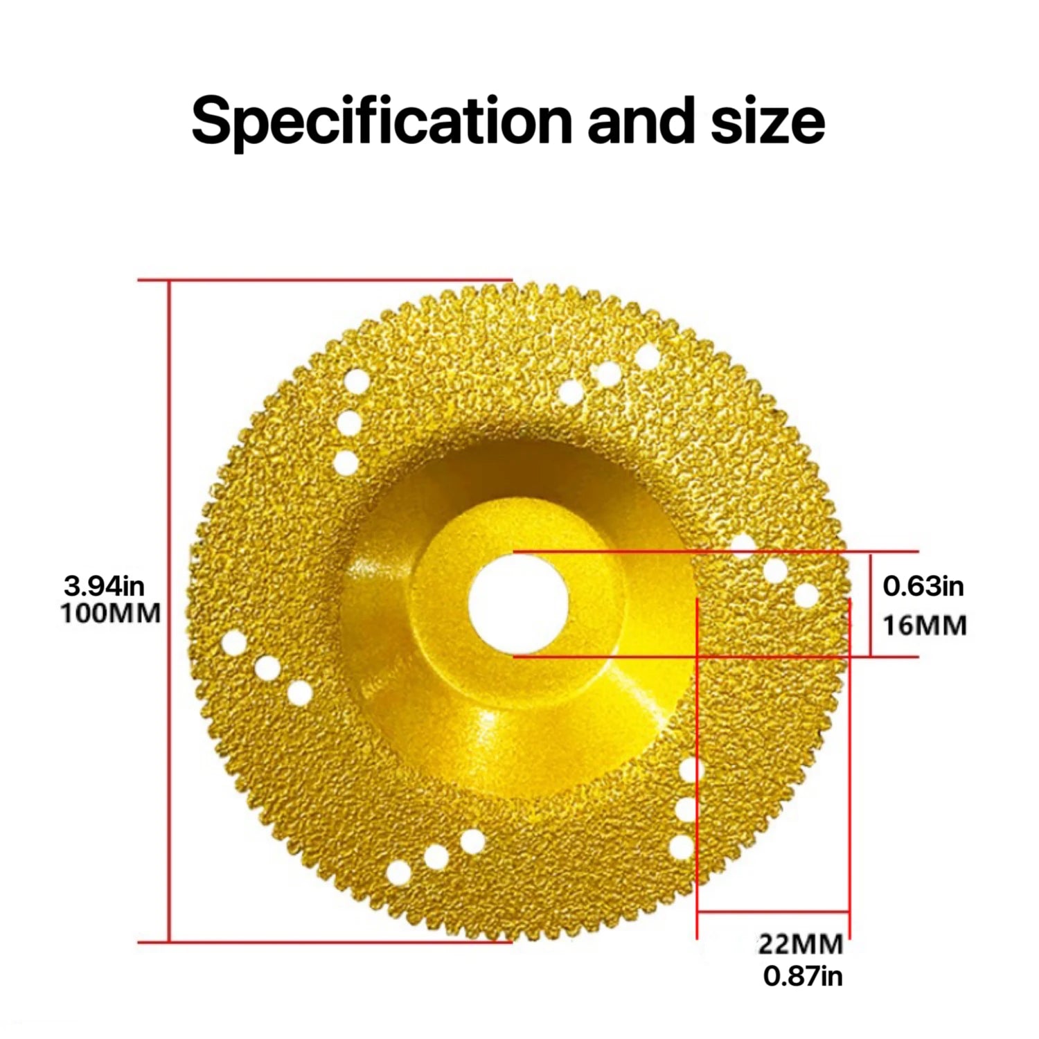 1 Stück 4 Zoll 100 mm Schüssel Löten Schneidmesser Marmor Stein Keramik Quarz Jade Fliesen Metall Gusseisen Winkelschleifer Diamant Sägeblatt