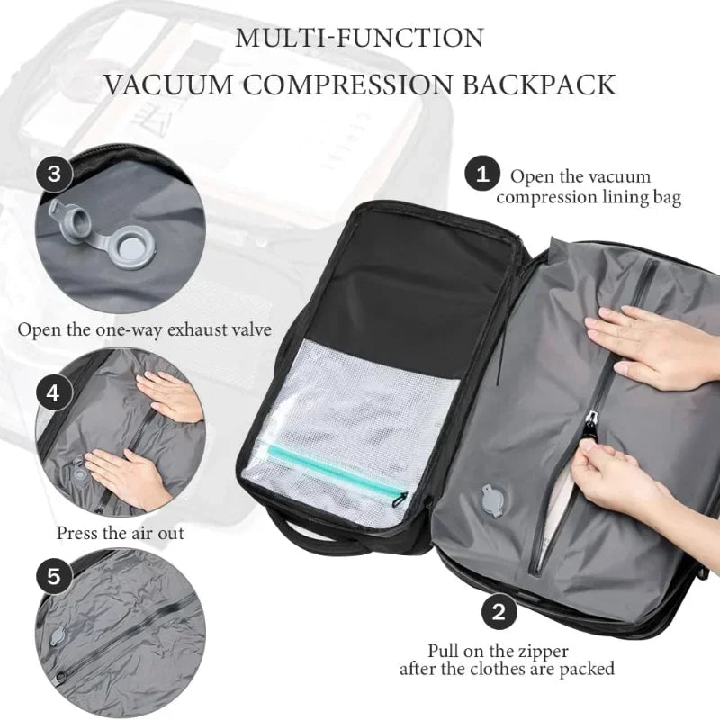 KompressGo™ - Travel rugzak airbag vacuüm compressie waterdicht grote capaciteit