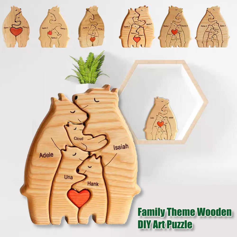 Bear Hug Family™ - Your Personalized Wood Carving