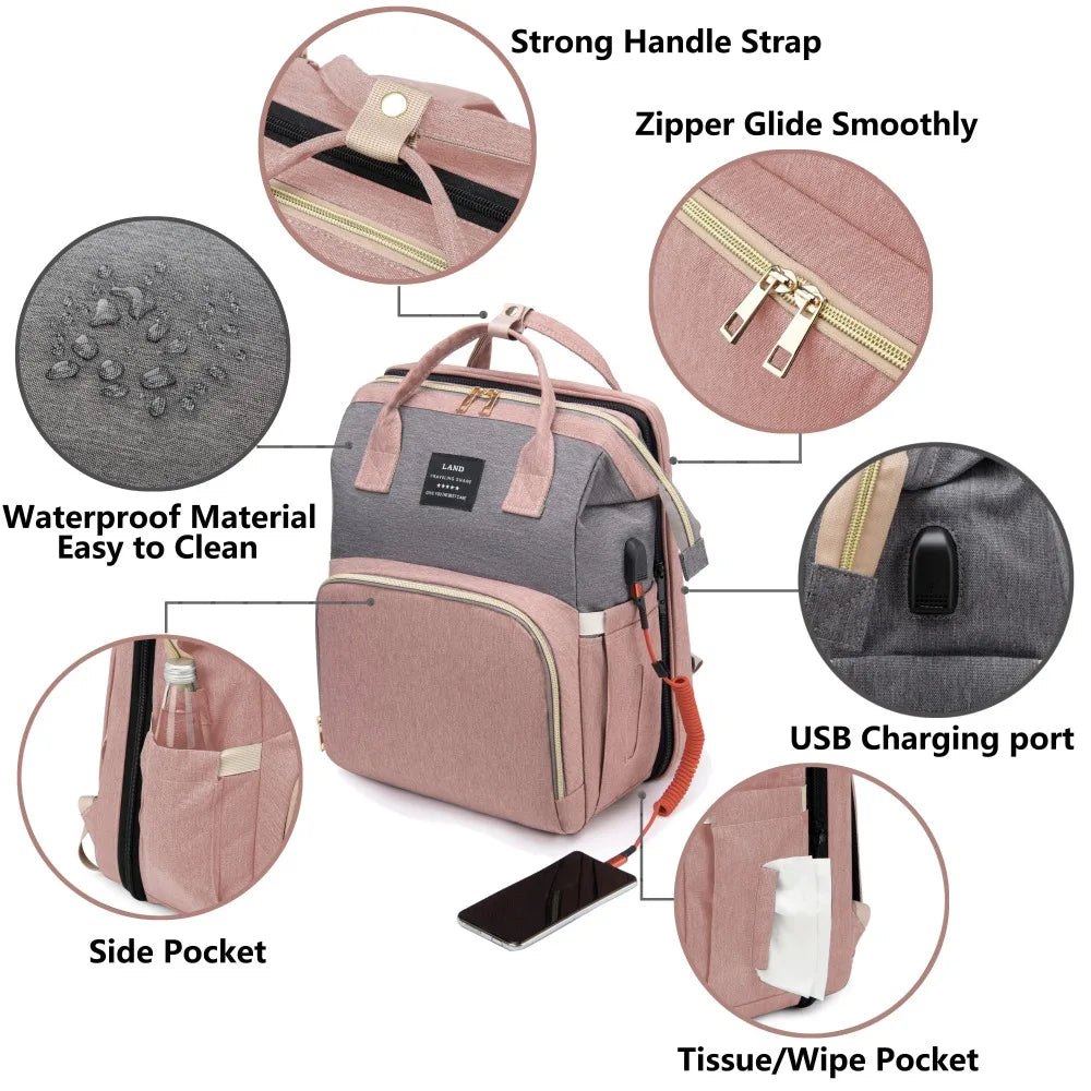 CribCare™ - Mom Bag with Foldable Crib