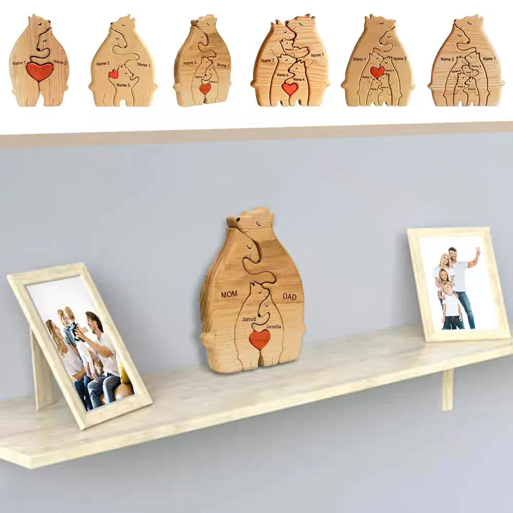 Bear Hug Family™ - Your Personalized Wood Carving