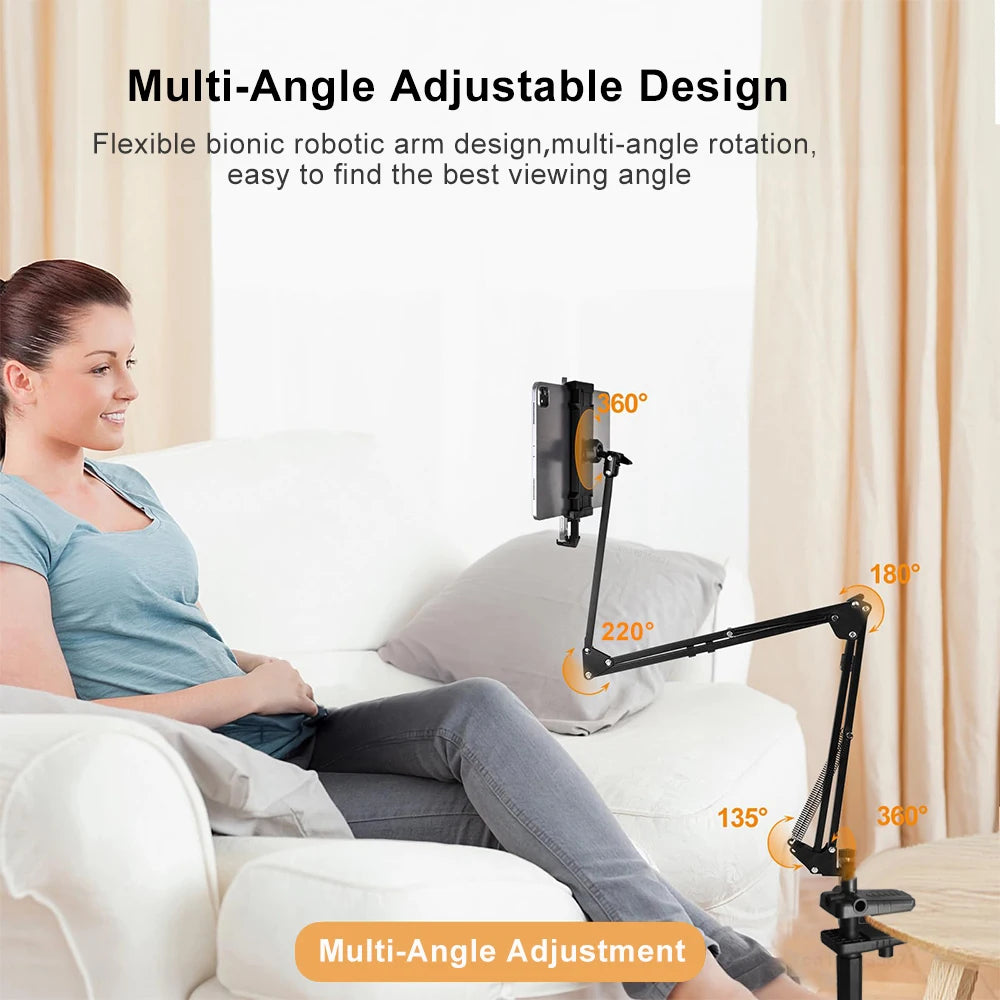 FlexMount™ Tablet Stand - Ultimate Comfort: Adjustable, Rotating Support for Hands-Free Viewing, Anywhere