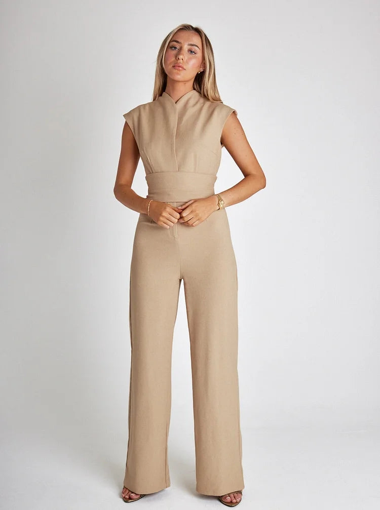 Eleanor™ - Mouwloze Jumpsuit Met Wijde Benen