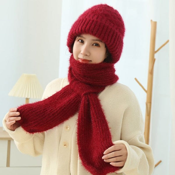 Knitted Quilt™ - Wollen, fleece muts en sjaal