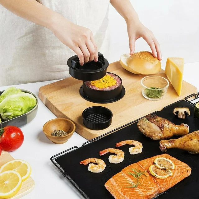 SizzleStack Patty Press™ - Effortless Hamburger Making